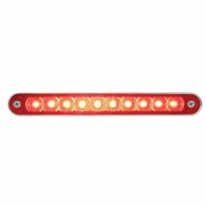 UNITED PACIFIC - 37638 - BARRA DE LUCES DE 10 LED DE 6-1/2" CON BISEL (PARADA, GIRO Y COLA) - LED ROJO/LENTE ROJA