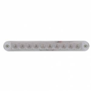 UNITED PACIFIC - 37639 - BARRA DE LUCES DE SEÑAL DE GIRO DE 10 LED DE 6-1/2" CON BISEL - LED ÁMBAR/LEENTE TRANSPARENTE