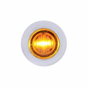 UNITED PACIFIC - 37969 - MINI LUZ DE 3/4" DE DOBLE FUNCIÓN DE 3 LED CON BISEL (LIQUIDACIÓN/MARCADOR) - LED ÁMBAR/LENTE TRANSPARENTE