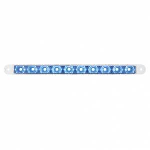 UNITED PACIFIC - 38004 - BARRA DE LUCES DE DOBLE FUNCIÓN DE 10 LED DE 9" - LED AZUL/LEENTE TRANSPARENTE