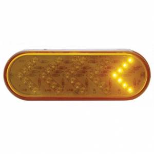 UNITED PACIFIC - 38143B - LUZ DE SEÑAL DE GIRO SECUENCIAL OVALADA DE 35 LED DE 6" - LED ÁMBAR/LEENTE ÁMBAR (A GRANEL)