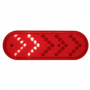 UNITED PACIFIC - 38145 - LUZ DE SEÑAL DE GIRO SECUENCIAL OVALADA DE 35 LED DE 6" - LED ROJO/LENTE ROJA
