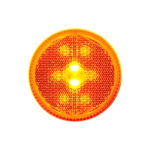 UNITED PACIFIC - 38455BAK - KIT DE LUZ REFLECTORIZADORA REDONDA DE 8 LED DE 2-1/2" (LIQUIDACIÓN/MARCADOR) - LED ÁMBAR/LENTE ÁMBAR