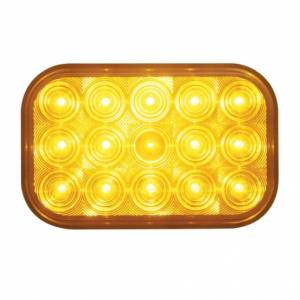 UNITED PACIFIC - 38746B - LUZ DE INTERMITENTE RECTANGULAR DE 15 LED - LED ÁMBAR/LENTE ÁMBAR (A GRANEL)