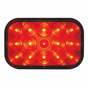 UNITED PACIFIC - 38747 - LUZ RECTANGULAR DE 15 LED (PARADA, GIRO Y TRASERA) - LED ROJA/LENTE ROJA