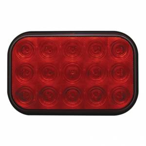 UNITED PACIFIC - UNITED PACIFIC - 38747 - LUZ RECTANGULAR DE 15 LED (PARADA, GIRO Y TRASERA) - LED ROJA/LENTE ROJA - Image 2