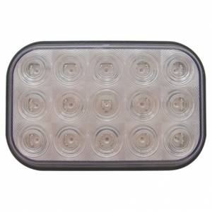 UNITED PACIFIC - 38749 - LUZ RECTANGULAR DE 15 LED (PARADA, GIRO Y TRASERA) - LED ROJA/LENTE TRANSPARENTE