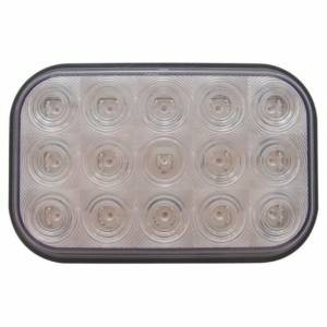 UNITED PACIFIC - 38749B - LUZ RECTANGULAR DE 15 LED (PARADA, GIRO Y TRASERA) - LED ROJA/LENTE TRANSPARENTE (A GRANEL)