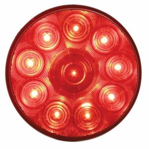 UNITED PACIFIC - 38770B - LUZ REDONDA DE 10 LED DE 4" (PARADA, GIRO Y TRASERA) - LED ROJA/LENTE ROJA (A GRANEL)