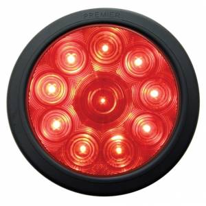 UNITED PACIFIC - 38770BRK - KIT DE LUCES REDONDAS DE 10 LED DE 4" (PARADA, GIRO Y TRASERA) - LED ROJO/LENTE ROJA