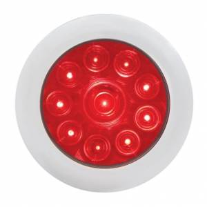 UNITED PACIFIC - 38836 - LUZ REDONDA DE 10 LED DE 4" CON BISEL (PARADA, GIRO Y COLA) - LED ROJO/LENTE ROJA