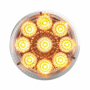 UNITED PACIFIC - 38851 - LUZ REFLECTORA REDONDA DE 9 LED DE 2" (LIQUIDACIÓN/MARCADOR) - LED ÁMBAR/LENTE TRANSPARENTE