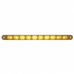 UNITED PACIFIC - 38942B - BARRA DE LUCES DE SEÑAL DE GIRO DE 10 LED DE 9" - LED ÁMBAR/LEENTE ÁMBAR (A GRANEL)