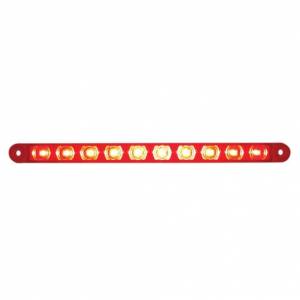 UNITED PACIFIC - 38943 - BARRA DE LUCES DE 10 LED DE 9" (PARADA, GIRO Y TRASERA) - LED ROJO/LENTE ROJA