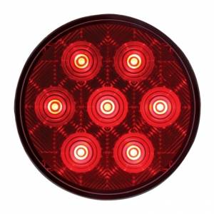 UNITED PACIFIC - 39117 - LUZ DE COMPETENCIA REDONDA DE 7 LED DE 4" (PARADA, GIRO Y TRASERA) - LED ROJO/LENTE ROJA