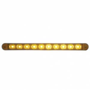 UNITED PACIFIC - 39306 - BARRA DE LUCES DE SEÑAL DE GIRO DE 10 LED DE 9" CON BISEL - LED ÁMBAR/LEENTE ÁMBAR