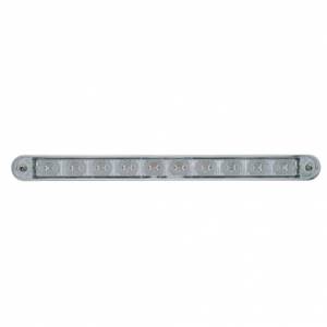 UNITED PACIFIC - 39308 - BARRA DE LUCES DE SEÑAL DE GIRO DE 10 LED DE 9" CON BISEL - LED ÁMBAR/LEENTE TRANSPARENTE