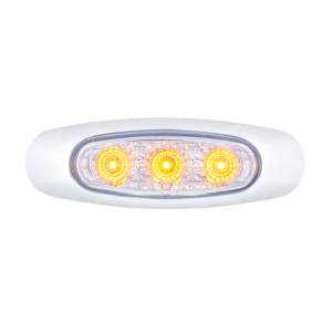 UNITED PACIFIC - 39311 - LUZ REFLECTORA DE 5 LED (AUXILIAR/UTILIDAD) CON LUZ DE ZANJA LATERAL - LED ÁMBAR/LENTE TRANSPARENTE (TARJETA)