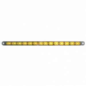 UNITED PACIFIC - 39644B - TIRA DE LUCES AUXILIARES DE 14 LED DE 12" - LED ÁMBAR/LENTE CROMADA (A GRANEL)