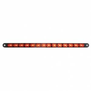 UNITED PACIFIC - 39645B - TIRA DE LUCES AUXILIARES DE 14 LED DE 12" - LED ROJO/LEENTE CROMADA (A GRANEL)
