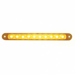 UNITED PACIFIC - 39684B - BARRA DE LUCES DE SEÑAL DE GIRO DE 10 LED DE 6-1/2" - LED ÁMBAR/LENTE ÁMBAR (A GRANEL)