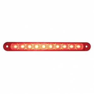 UNITED PACIFIC - 39685 - BARRA DE LUCES DE 10 LED DE 6-1/2" SOLAMENTE (PARADA, GIRO Y COLA) - LED ROJO/LENTE ROJA