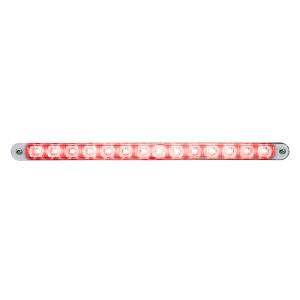 UNITED PACIFIC - 39699 - TIRA DE LUCES AUXILIARES DE 14 LED DE 12" CON BISEL - LED ROJO/LEENTE CROMADA