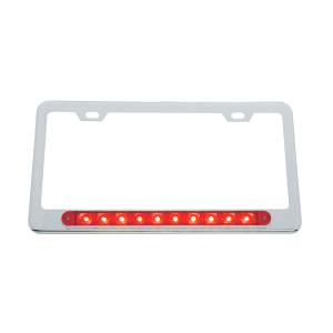 UNITED PACIFIC - UNITED PACIFIC - 39756 - MARCO DE MATRÍCULA CROMADO CON BARRA DE LUCES DE 10 LED DE 9" - LED ROJO/LENTE ROJA - Image 1