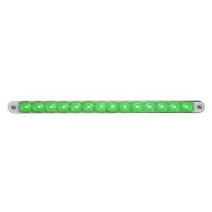 UNITED PACIFIC - 39805 - TIRA DE LUCES AUXILIARES DE 14 LED DE 12" CON BISEL - LED VERDE/LENTE TRANSPARENTE