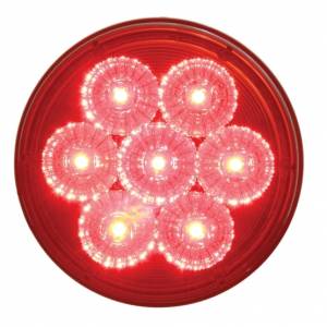 UNITED PACIFIC - UNITED PACIFIC - 39924BRK - KIT DE LUZ REFLECTORA REDONDA DE 4" DE 7 LED (PARADA, GIRO Y TRASERA) - LED ROJO/LENTE ROJA - Image 2