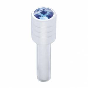 UNITED PACIFIC - 40200 - PERILLA DE CERRADURA DE PUERTA CROMADA CON CRISTAL AZUL DE 7/16" (2 UNIDADES/JUEGO)