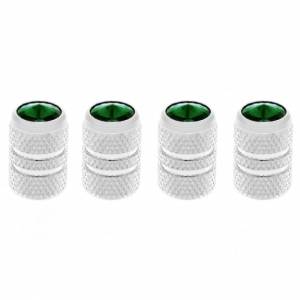 UNITED PACIFIC - 69992 - TAPONES DE VÁLVULA TUBULARES CROMADOS CON CRISTAL VERDE (JUEGO DE 4)