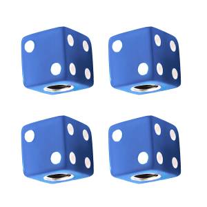 UNITED PACIFIC - 70008 - TAPONES DE VÁLVULA DADOS AZULES CON PUNTOS BLANCOS (SET DE 4)