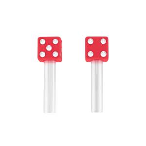 UNITED PACIFIC - 70040 - PERILLAS DE CERRADURA DE PUERTA DE DADOS - ROJO (2 UNIDADES/JUEGO)