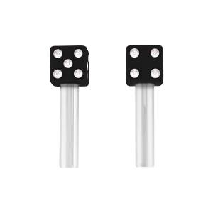 UNITED PACIFIC - 70042 - PERILLAS DE CERRADURA DE PUERTA DE DADOS - NEGRO (2 UNIDADES/JUEGO)