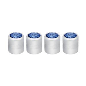 UNITED PACIFIC - UNITED PACIFIC - 70055 - TAPONES DE VÁLVULA REDONDOS CROMADOS CON CRISTAL AZUL (PACK DE 4) - Image 1