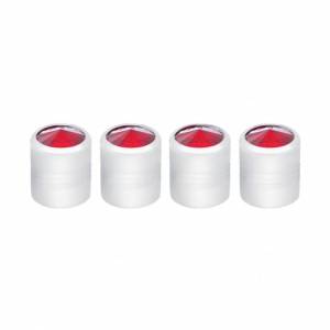 UNITED PACIFIC - 70059 - TAPONES DE VÁLVULA REDONDOS CROMADOS CON CRISTAL ROJO (PACK DE 4)