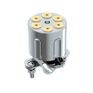UNITED PACIFIC - 70106 - GIRADOR DE VOLANTE DE CILINDRO DE PISTOLA DE ALUMINIO CROMADO