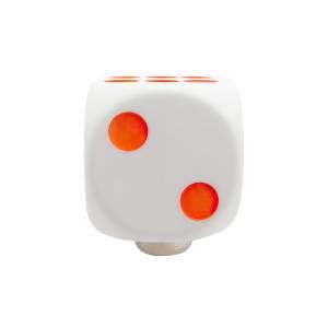 UNITED PACIFIC - 70162 - POMO DE CAMBIO DE DADOS BLANCO CON PUNTOS BRILLANTES