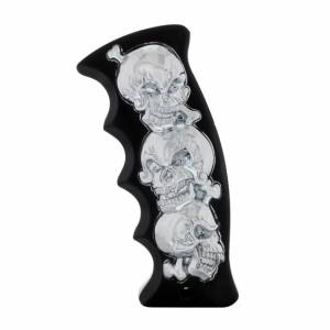 UNITED PACIFIC - UNITED PACIFIC - 70711 - POMO DE CAMBIO DE MARCHAS CON MANGO DE PISTOLA SKULLS - NEGRO/CROMADO - Image 2