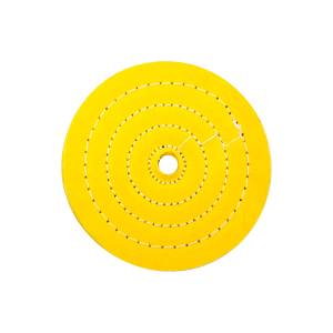 UNITED PACIFIC - 90069 - BUFF DE MUSELINA TRATADA AMARILLA DE 6" - CENTRO DE 5/8"