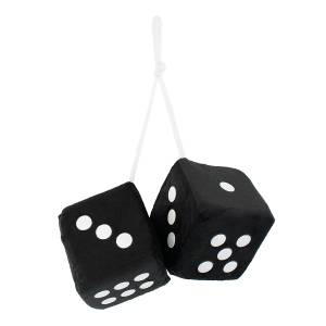 UNITED PACIFIC - C5038K - DADOS FUZZY CLÁSICOS DE 3" X 3", NEGRO (PAR)
