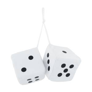 UNITED PACIFIC - C5038W - DADOS FUZZY CLÁSICOS DE 3" X 3", BLANCO (PAR)