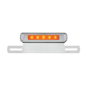 UNITED PACIFIC - UNITED PACIFIC - S2007LED-A - LUZ DE MATRÍCULA CROMADA Y SOPORTE CON LUZ AUXILIAR LED ÁMBAR - LED ÁMBAR/LENTE ÁMBAR - Image 1