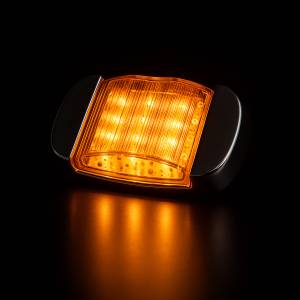 ATM - ATM-39905AMS - PLAFON ATM 14 LEDS AMBAR / MORADO MICA CLARA CON ESTROBO RECTANGULAR TIPO CARRITO BISEL CROMADO 12-24V