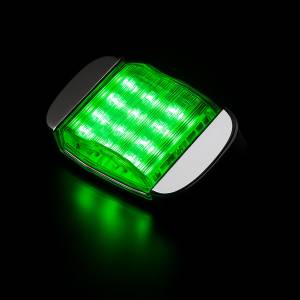 ATM - ATM-39905AV - PLAFON ATM 14 LEDS AMBAR / VERDE MICA CLARA CON ESTROBO RECTANGULAR TIPO CARRITO BISEL CROMADO 12-24V