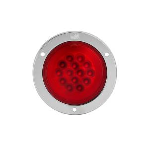 ATM - 1030R - PLAFON ATM 32 LEDS ROJO REDONDO 4" HALO BISEL ACERO INOXIDABLE 12-24V