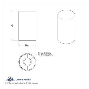 UNITED PACIFIC - UNITED PACIFIC - 10013CB - TAPAS DE TUERCAS DE CILINDRO DE PLÁSTICO CROMADO DE 33 MM X 3-1/2" - ROSCADAS (CAJA DE COLOR DE 60) - Image 6