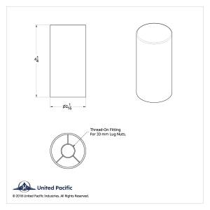 UNITED PACIFIC - UNITED PACIFIC - 10034B - TAPA DE TUERCA DE CILINDRO ALTA DE PLÁSTICO CROMADA DE 33 MM X 4-1/4" - ROSCADA (A GRANEL) - Image 7