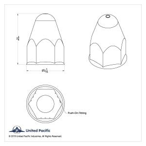 UNITED PACIFIC - UNITED PACIFIC - 10045 - TAPAS DE TUERCA DE BALA DE PLÁSTICO CROMADO DE 1-1/2" X 2-3/4" - A PRESIÓN (CAJA DE COLOR DE 20) - Image 8